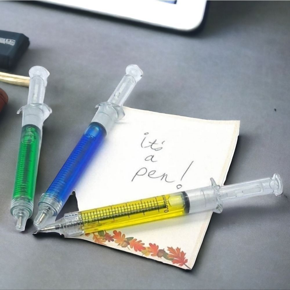 Shaped Ink Pens NWT Gag Gift 3pc Set Nurse Doctor Medic Novelty Jokester Prop